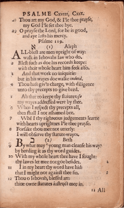 The vvhole Booke of Psalmes: faithfully translated into English metre ... . [Bay Psalm Book]. Cambridge [Massachusetts]: [Stephen Day], 1640. Rosenbach Museum & Library, A 640w